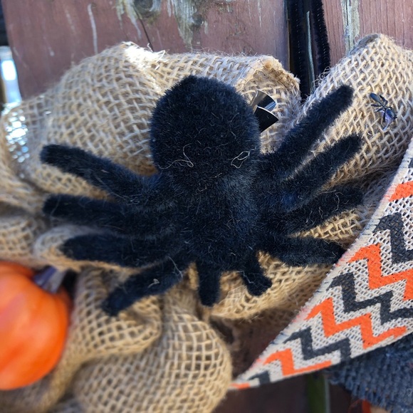 Handmade Halloween Burlap Wreath with Witch - Picture 4 of 12